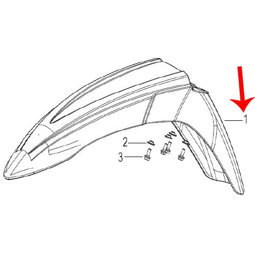 Guardabarros delantero amarillo con calcomanias (TX200)