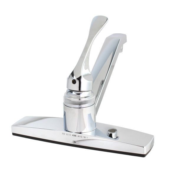 Grifo de cocina de plástico con acabado cromado. Incluye spray