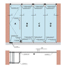 cerradura para sistema 8900A Acero inox 304. Vidrio 10-12 mm requiere saques. Acabado Satinado