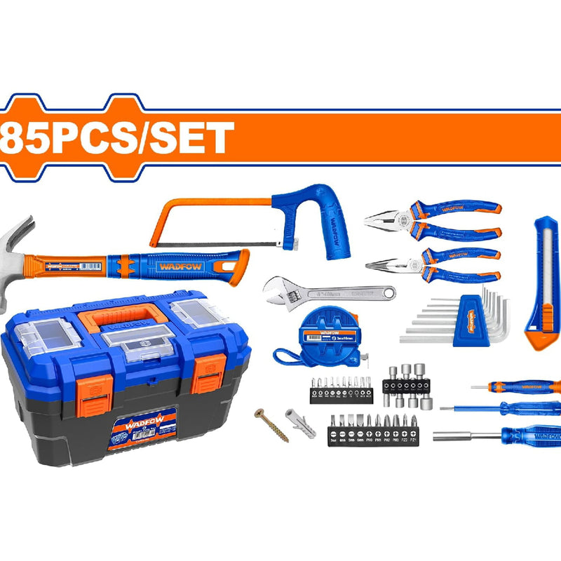 Herramientas Manuales 85 pzas.(Martillo, alicate, exacto,segueta,tuercas,cinta métrica) (Juego)