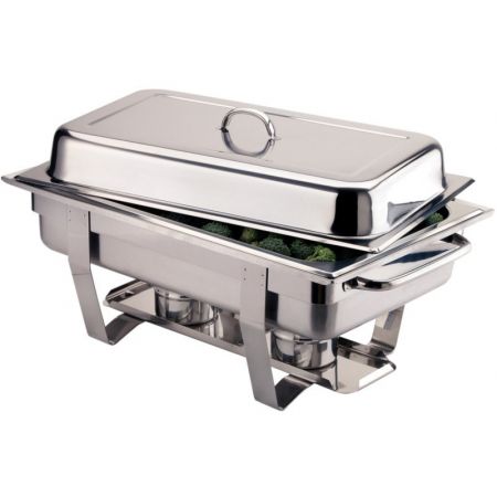 Bandeja Cuadrada 9 L para bufet con calentador de alcohol  . Con tapa de bisagra CHAFING DISH 1*1/1*