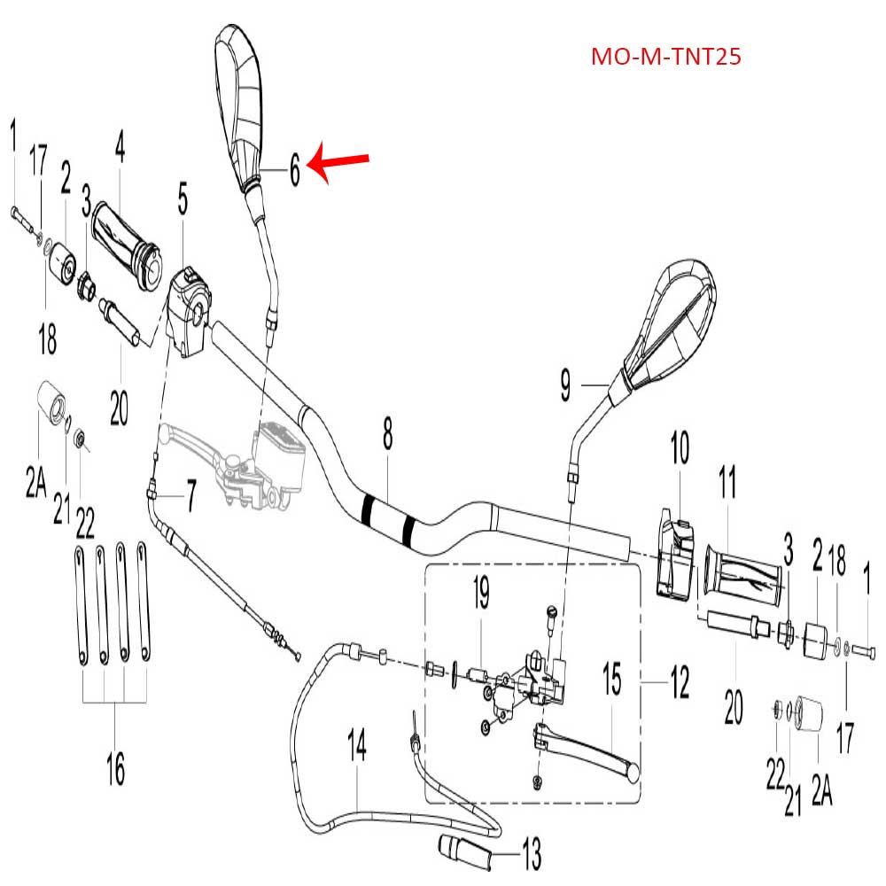 Espejo retrovisor derecho (TNT25)