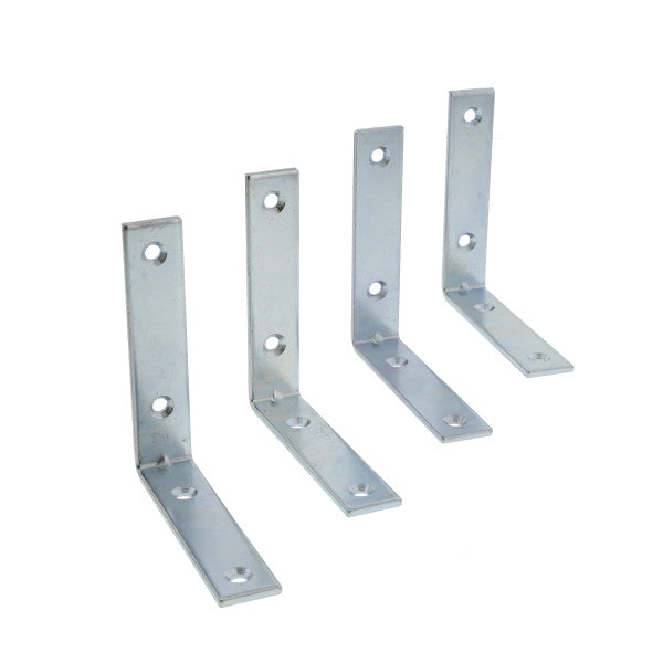Set de Escuadras de esquina de 90 grados galvanizadas de 3-1/2" x 3/4"