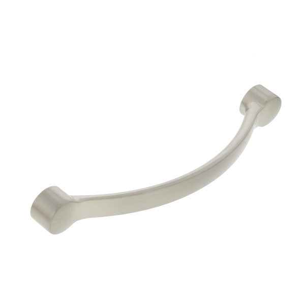 Manigueta tirador con diseño arqueado de 5" de niquel satinado para gabinetes