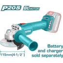 Flexible Inalámbrica 4-1/2" de Batería de Litio 20V. No incluye disco, batería ni cargador.