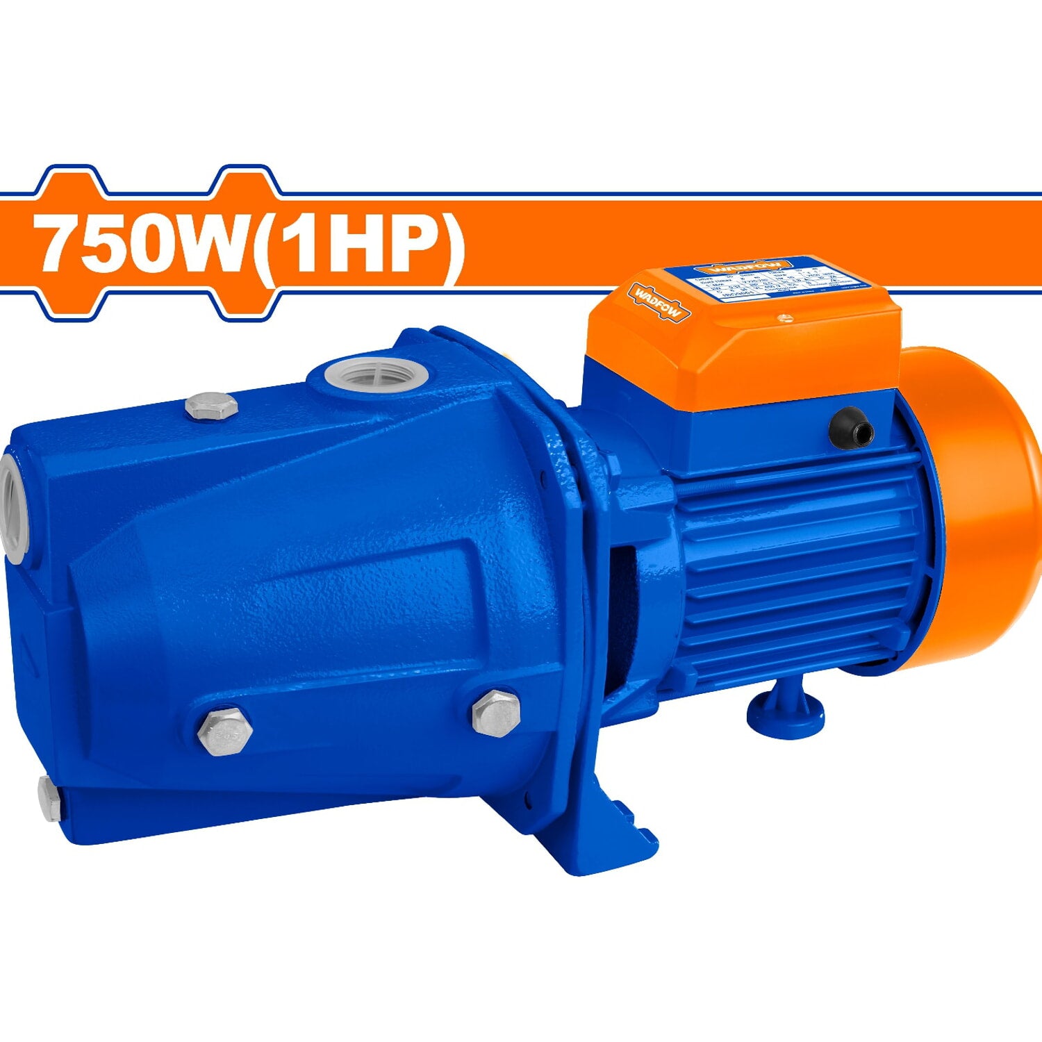 Bomba de Agua Jet 750W  1HP 55L/min. Succión 9m. 110-120V. Cabeza: 45m. Motor alambre de aluminio.