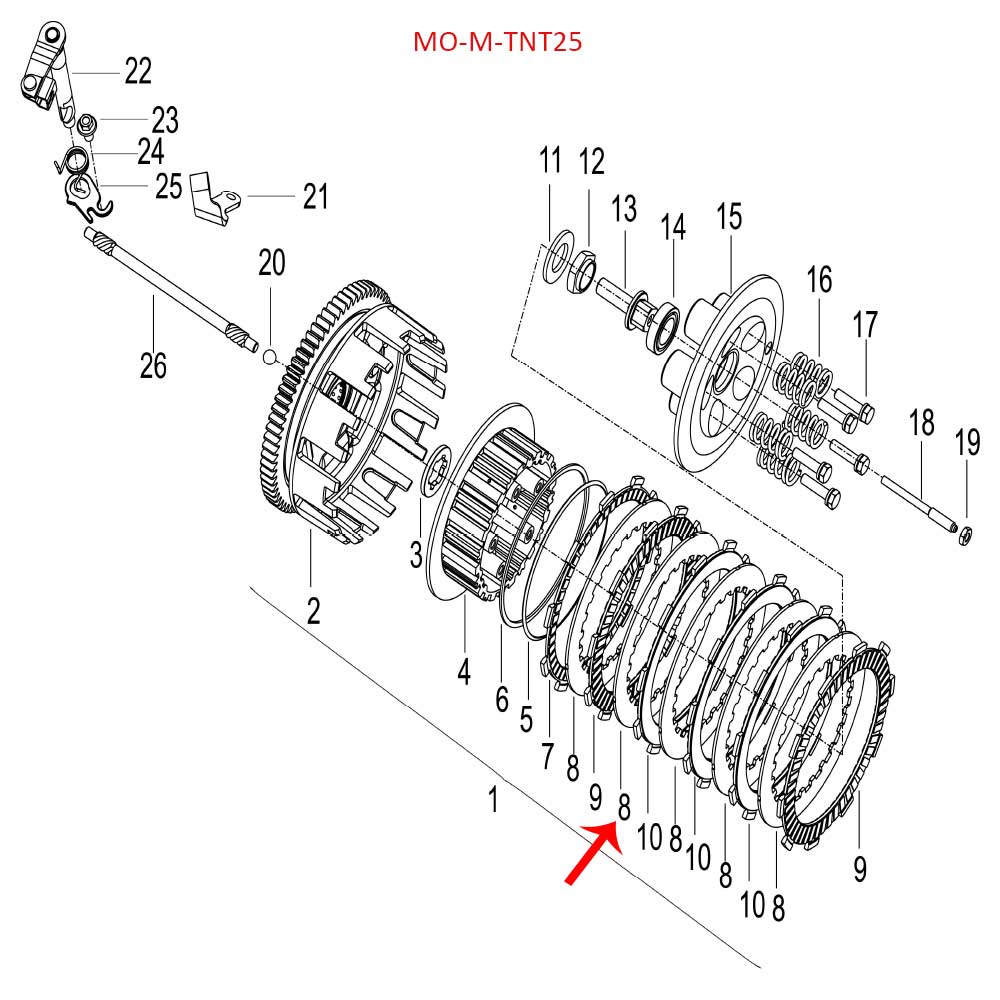 Plato de presion 2.0mm (LEONCINO250 / TNT25 / TRK251)