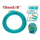 Manguera 5/8" x 50 Pies para jardín con couplings de  3/4" . Reforzada alta calidad