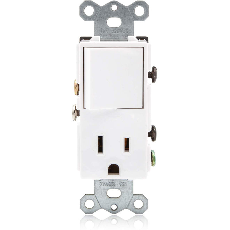 Interruptor Decorativo y Tomacorriente de 1 Via. 2 Polos/3Wire. Nema 5-15R. 15A-125Volt. 60Hz.