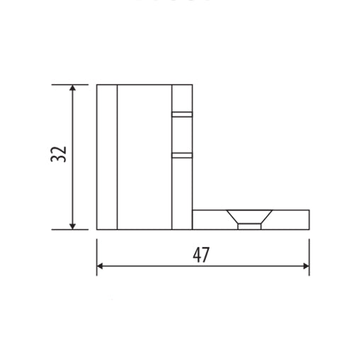 Soporte Vidrio a pared derecho.