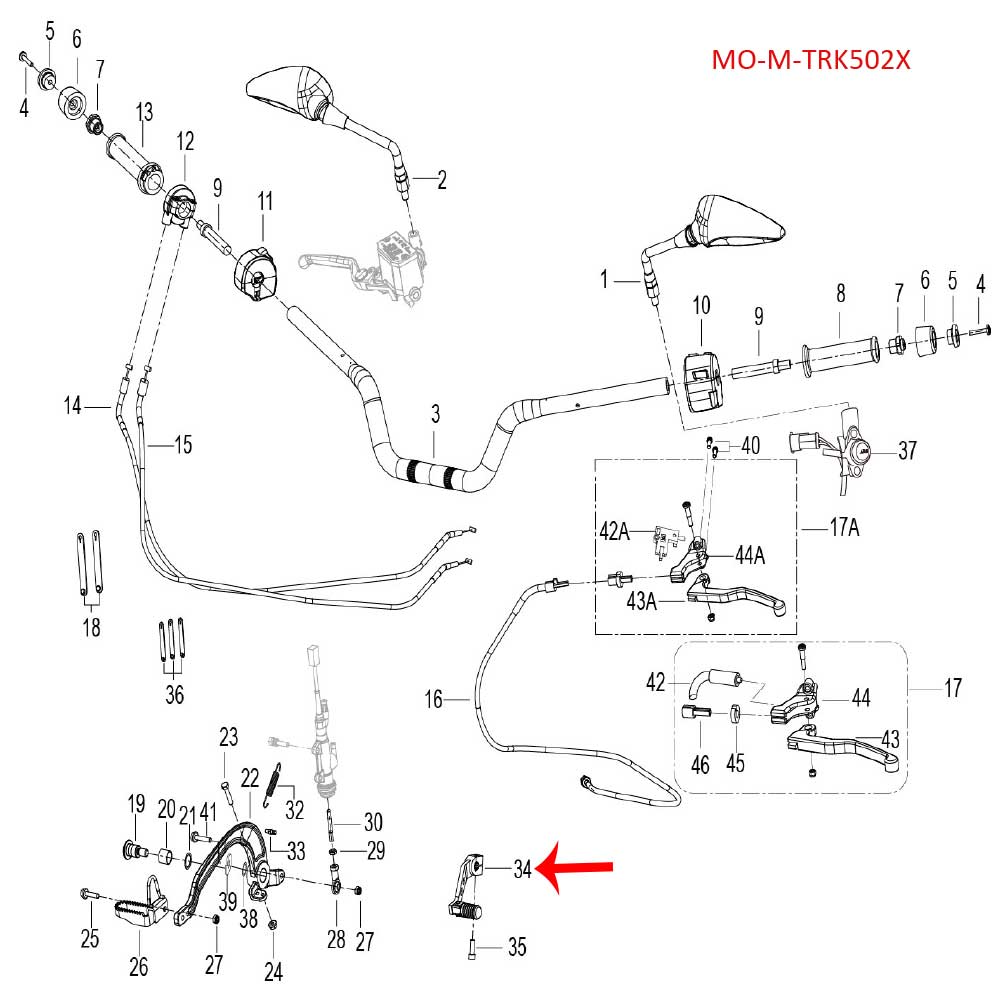 Palanca de cambios (TRK502X)
