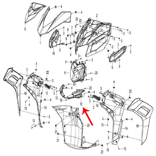 Frontal decorativo inferior (K-BLADE125)