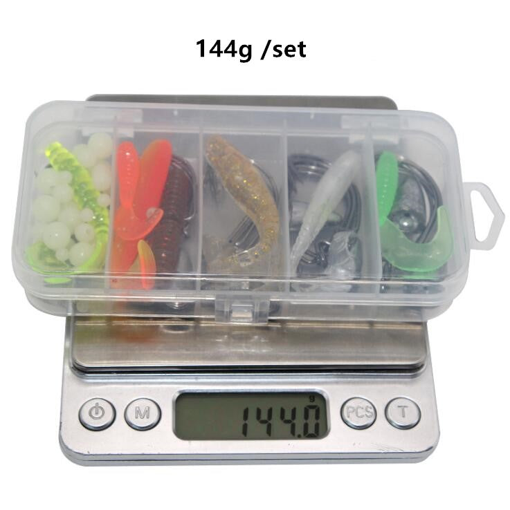 Kit de anzuelos y señuelos suaves 73 Pcs.
