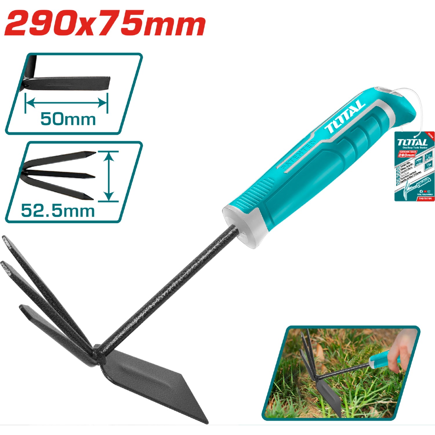 Rastrillo de jardineria de 290mm