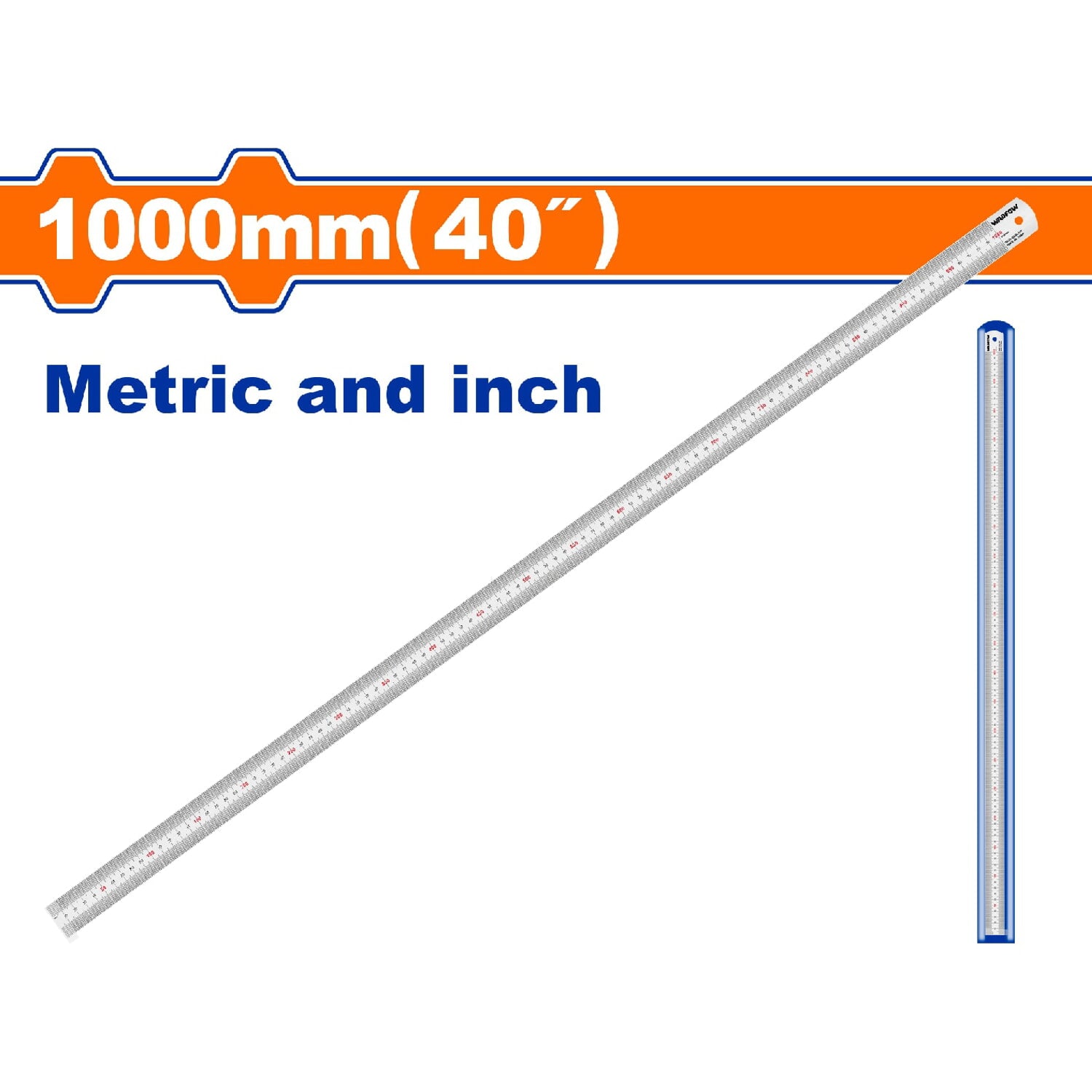Regla de Acero. Tamaño: 1000mm(40") Mide metros y pulgadas.
