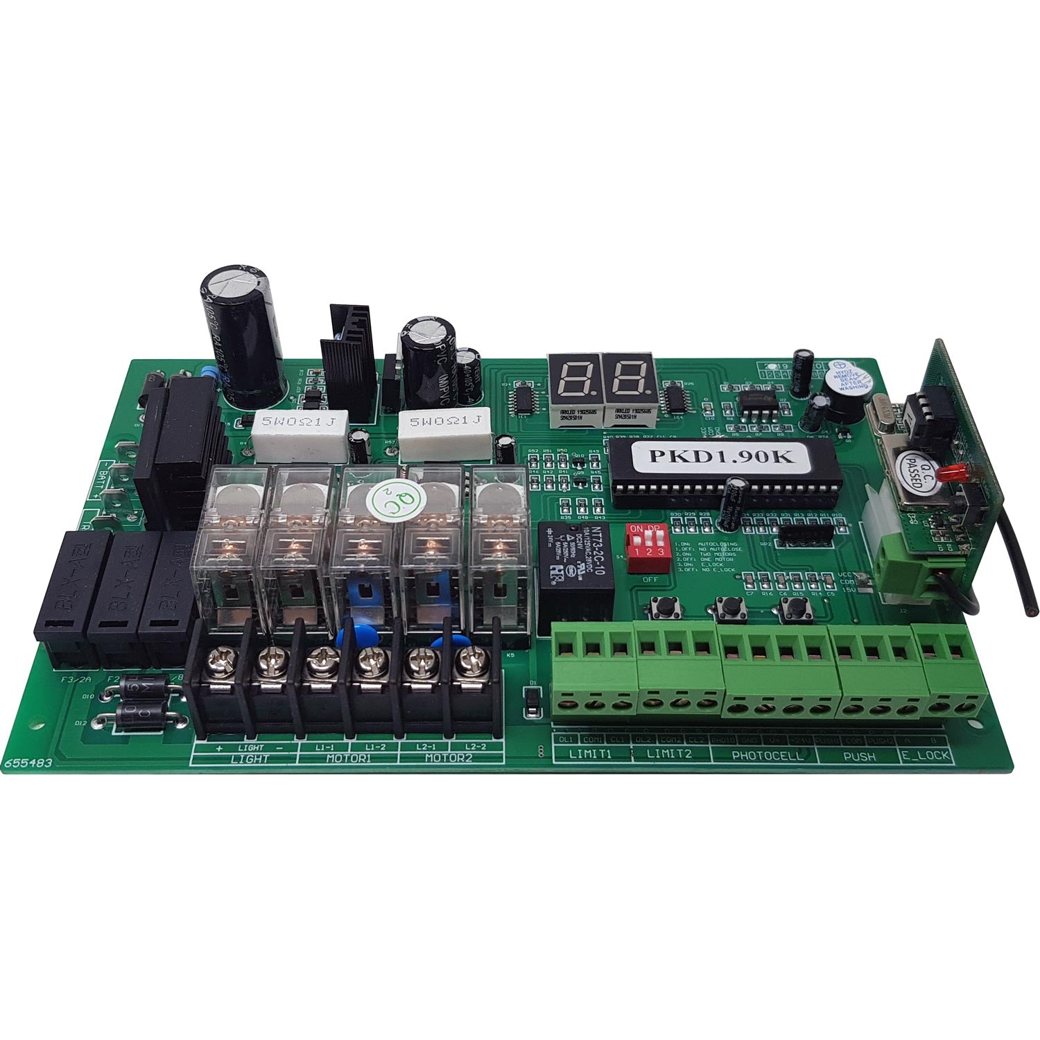 Tarjeta de repuesto para motores abatibles Easyopen600 o easyopensolar600  de 1 o 2 puertas simultan MV07
