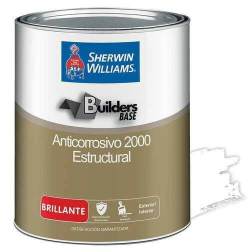 Pintura anticorrosiva brillante color blanco, 1/4 Galón. Sherwin Williams