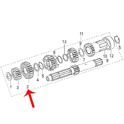 Engranaje de 5ta marcha (TX200)