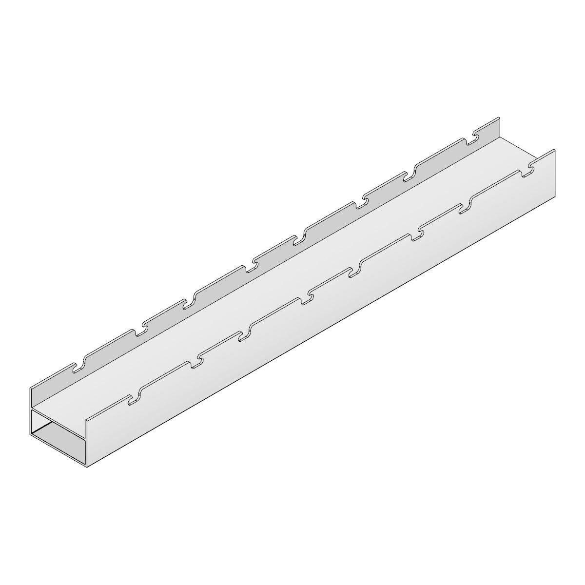 Marco mecanizado reforzado para Montaje de Louver modelo U128 y U128.1. Espacio Visible 33.34 mm. Pa