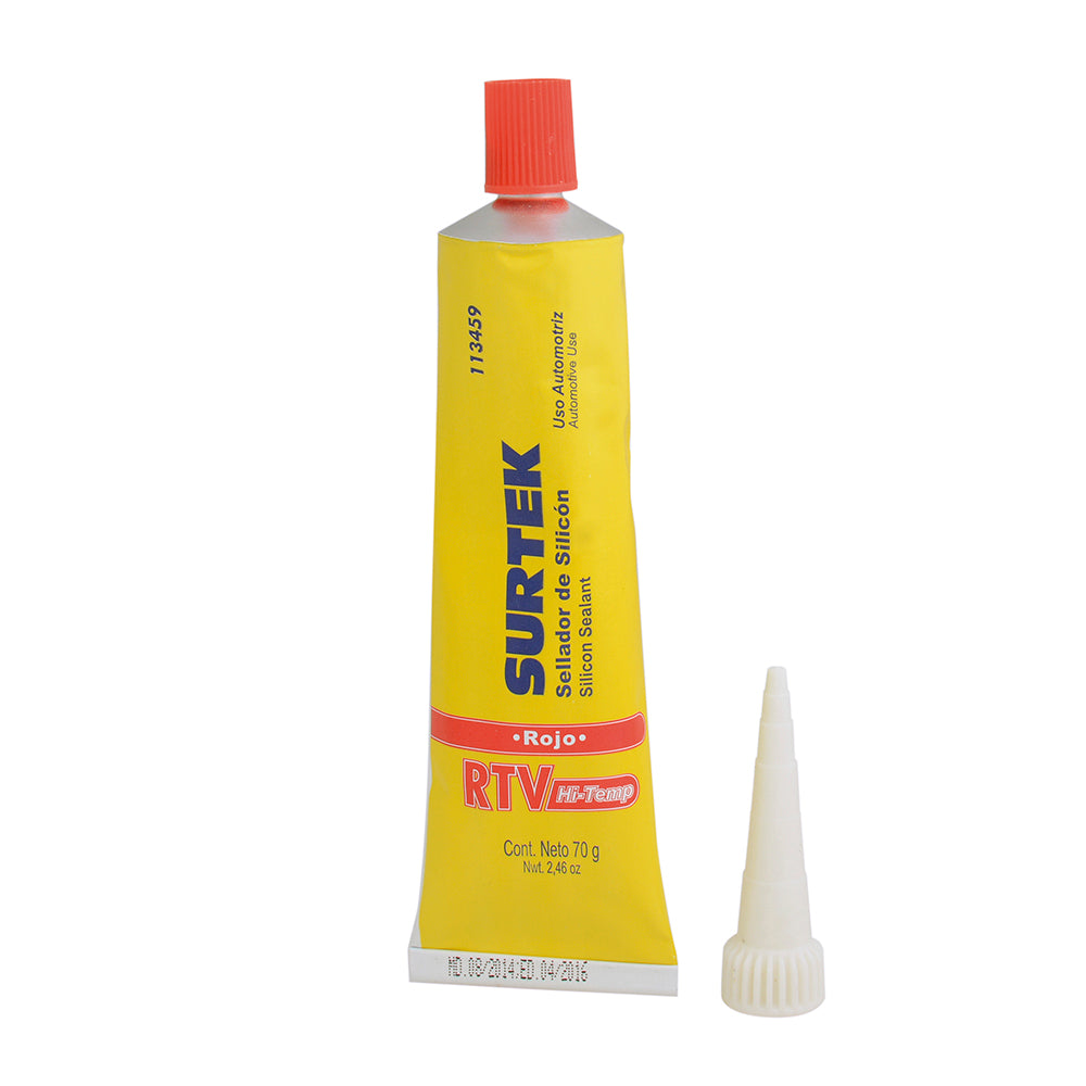 Silicón para alta temperatura en tubo rojo 70gr Surtek