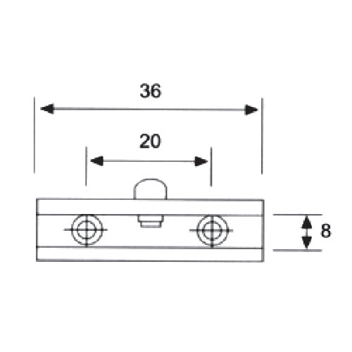 Clip chico para vidrios de 6-8 mm. Acabado Brillante (se vende en pares)