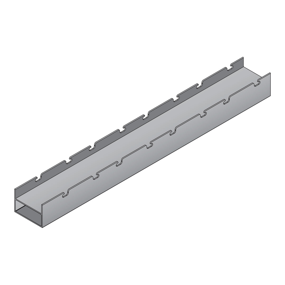 Marco mecanizado reforzado para Montaje de Louver modelo U128 y U128.1. Espacio Visible 33.34 mm. Pa