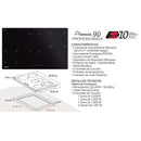 Estufa empotrable eléctrica Alemania 90 Professionale. Color negro.