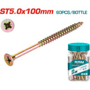 (60 unidades) Tornillo para aglomerado ST5.0x100mm estrella Pozidriv cónica.