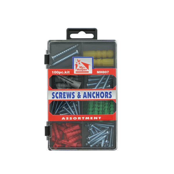 (100 piezas) Kit de tornillos y anclajes surtidos
