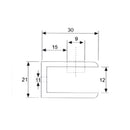 Clip chico corto para vidrios de 10-12 mm. Acabado Satinado (se vende por unidad)