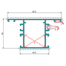 Pilastra Marco Fijo Puerta.  Espesor 1.5 mm. Largo 5.85 mts. Acabado Lacado Blanco.