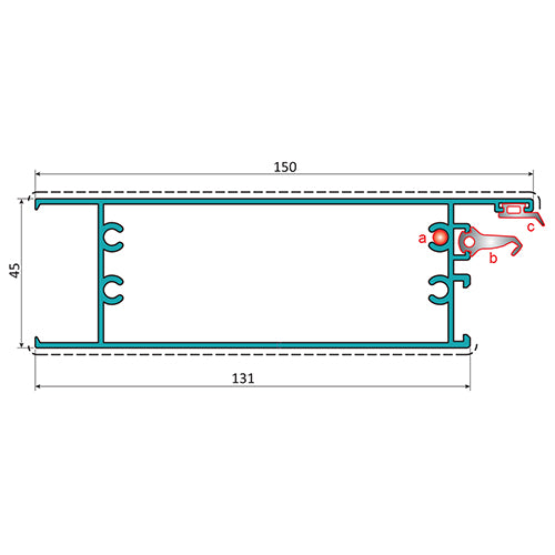 Zocalo Inferior Puerta. Espesor 1.6 mm. Largo 5.85 mts. Acabado Lacado Madera Texturizado. (D3-P1-A1