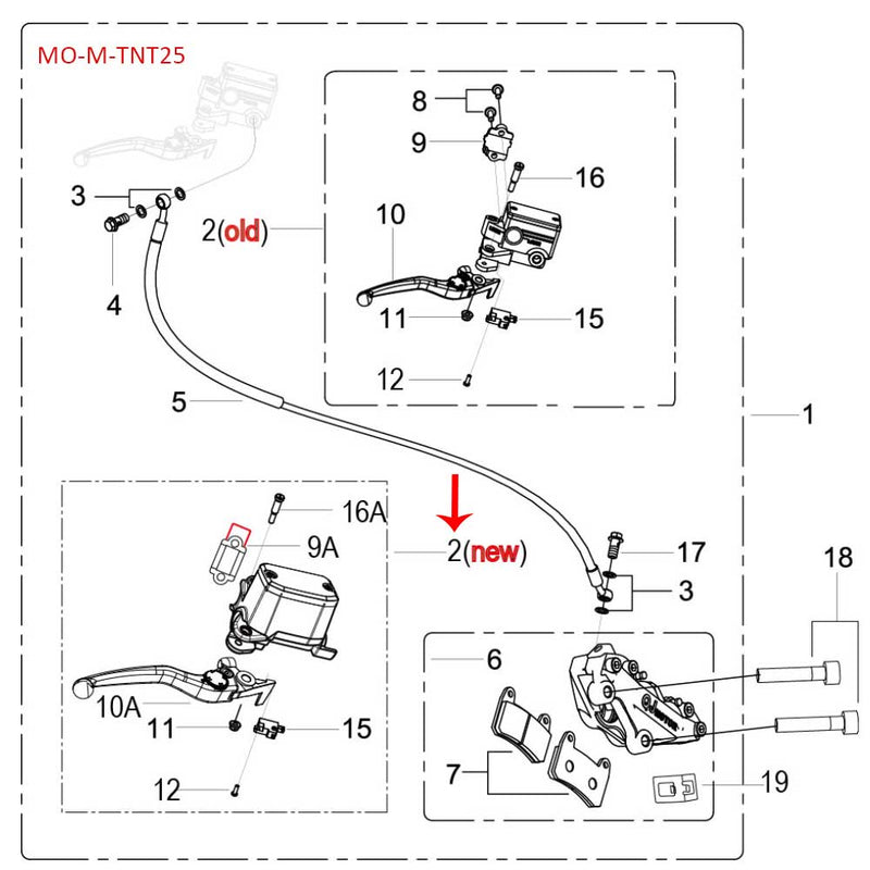 Kit de cilindro maestro delantero (TNT25)