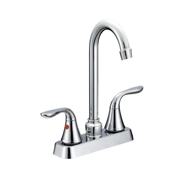 Grifo cromado de bar con dos manijas