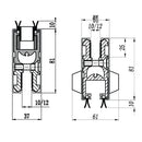 Zocalo sist 8900K inf central. Acero inox304macizo.1mt(recortable). No requiere saques. Satinado
