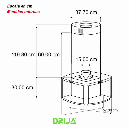 Extractor de grasa Square Isla Estilo Lampara
