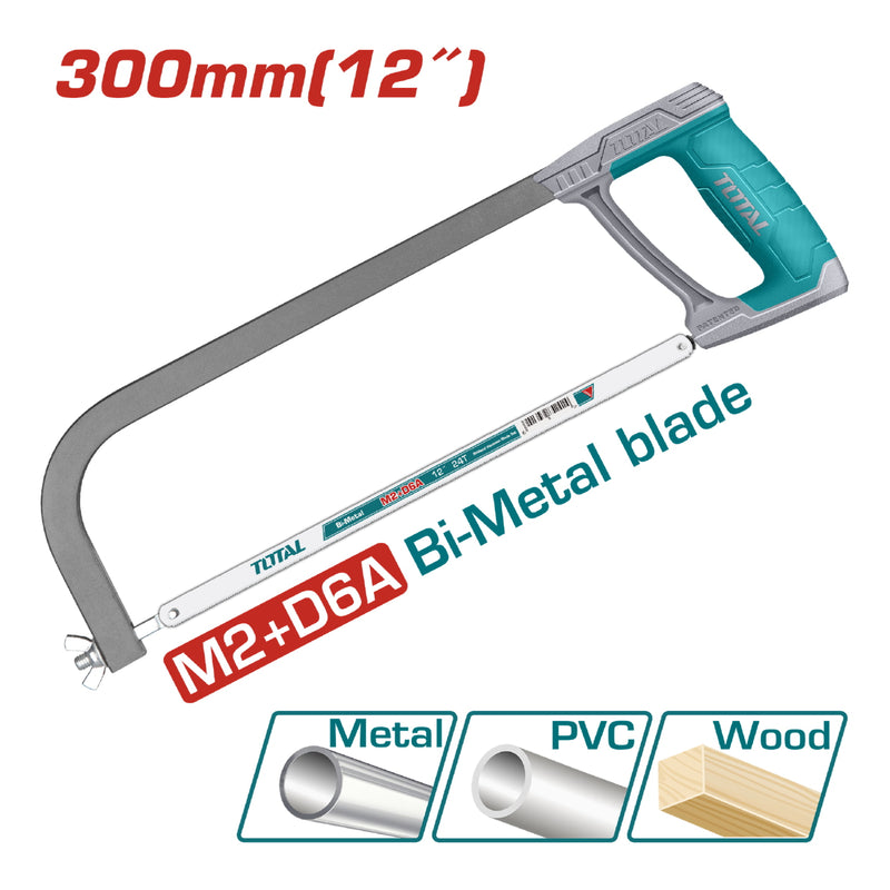 Segueta Industrial para Metal de 300 mm / 12" para trabajo pesado. Incluye 1 Hoja de Sierra