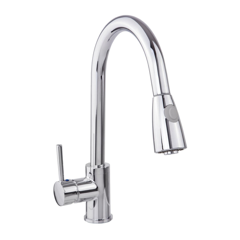 Llave de fregador monomando para fregador nariz retráctil