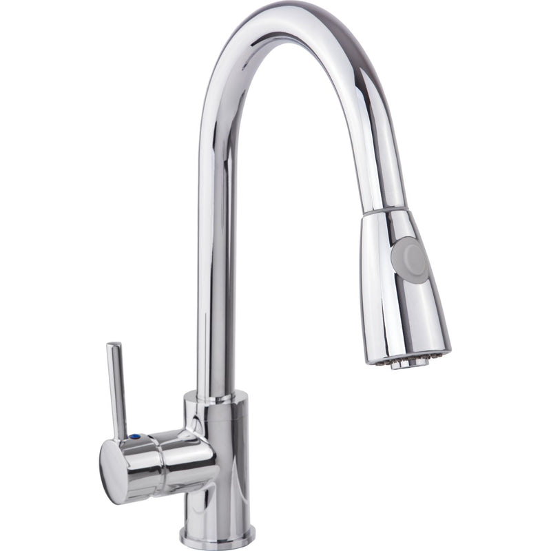 Llave de fregador monomando para fregador nariz retráctil