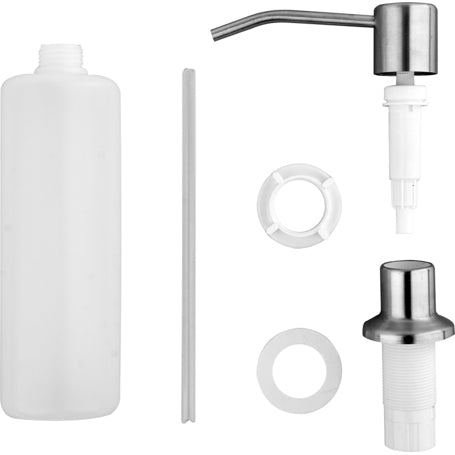 Dispensador de jabón líquido de sobre. Acabado satinado. 300ml. Hoyo de montaje debe ser de 25mm