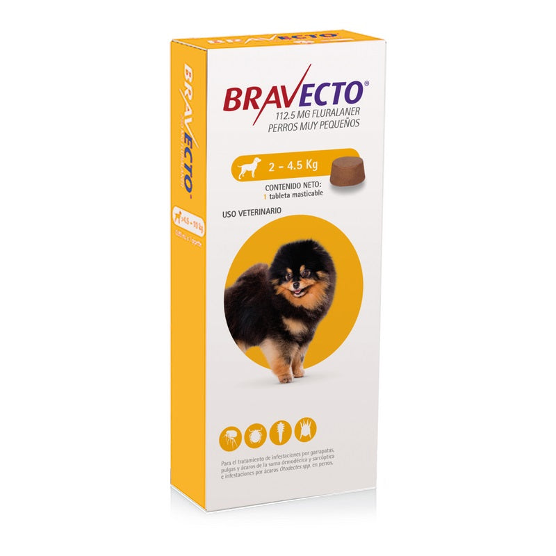 Bravecto de 112.5mg para perros muy pequeños (2-4.5kg)