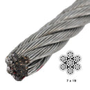 Metro de cable 7x19. Diametro 10 mm. (3/8"). acero inoxidable AISI 316 Marino.