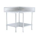 MESA TRABAJO INOXIDABLE ESQUINERA 90 GRADOS 90 CM X 61CM. HECHA CON CALIBRE 1.2 MM GRUESO CON INSONO