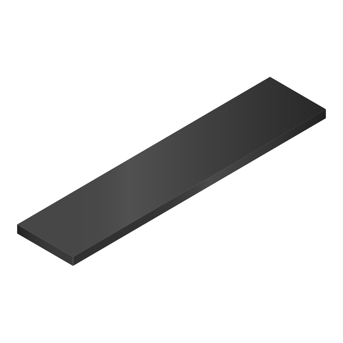 Platina decorativa 2". Espesor 3.00 mm Largo 5.85 mts. Material 6063-T5. Acabado Anonizado Negro