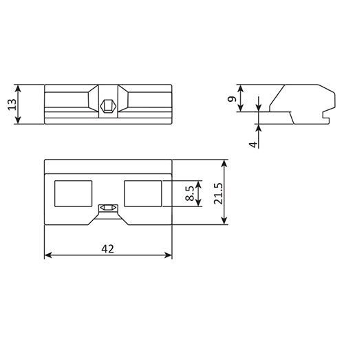 Recibidor de nylon para picaporte de Segunda hoja. Color negro.