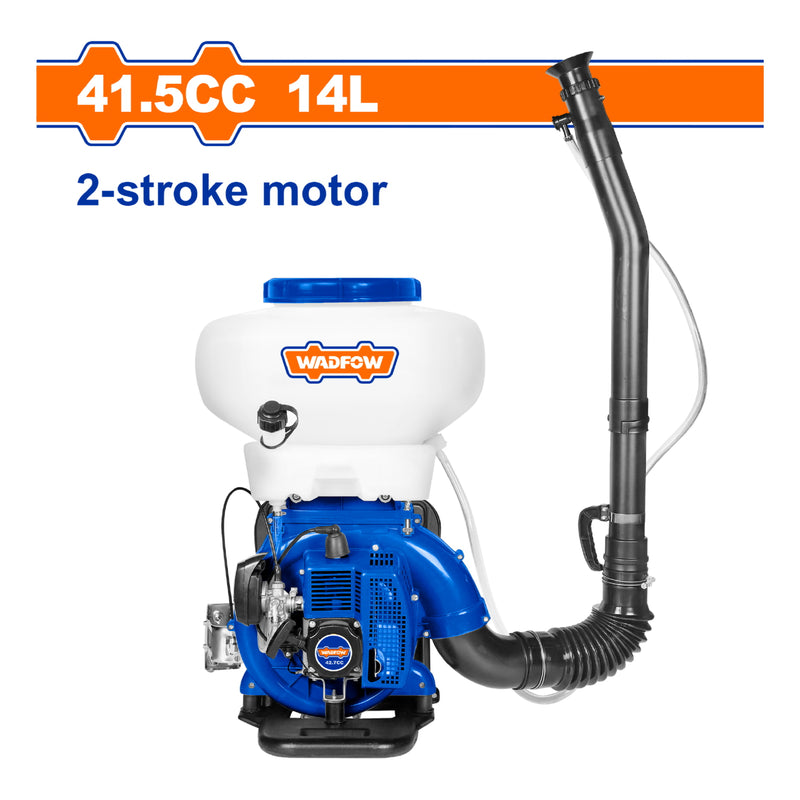 Fumigadora de espalda motorizada. 2 Tiempos de 41.5cc (2.13KW). Capacidad de 14L Rociador Portátil.