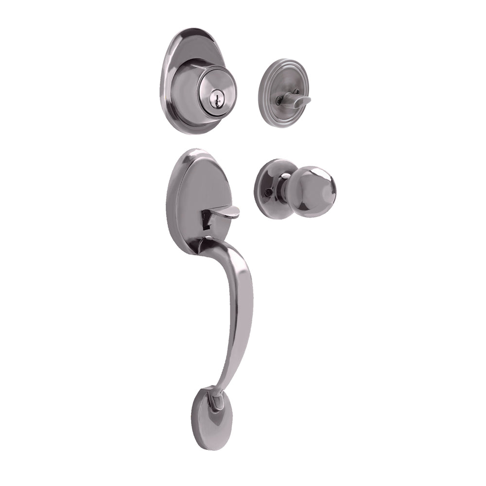 Cerradura de entrada Lock Gatillo galeana sencillo níquel satinado