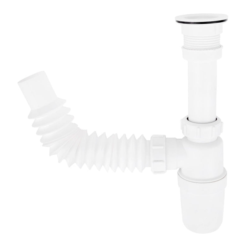 Trampa plástica flexible para fregadores con conector desague