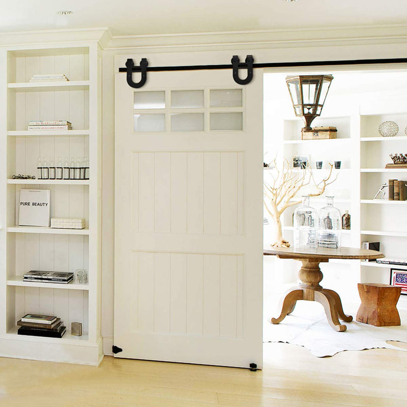 Kit de herrajes para puertas corredizas de madera montaje lateral en forma de U ( herradura )