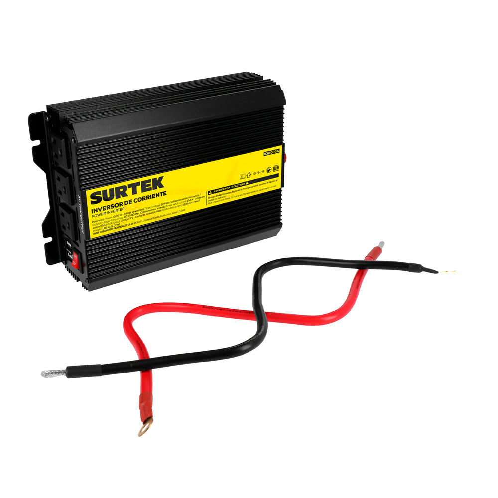 Inversor corriente DC-AC, 12 V DC - 120 V AC, 1000 W